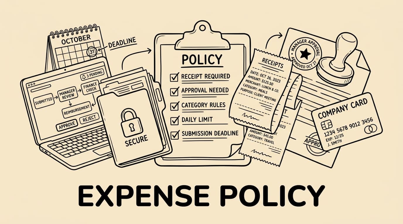 Modello di policy spese dipendenti: regole, approvazioni e ricevute