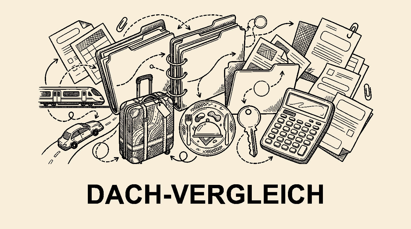 Reisekosten im DACH-Vergleich: Belegpflichten und Pauschalen in Deutschland, Österreich und der Schweiz