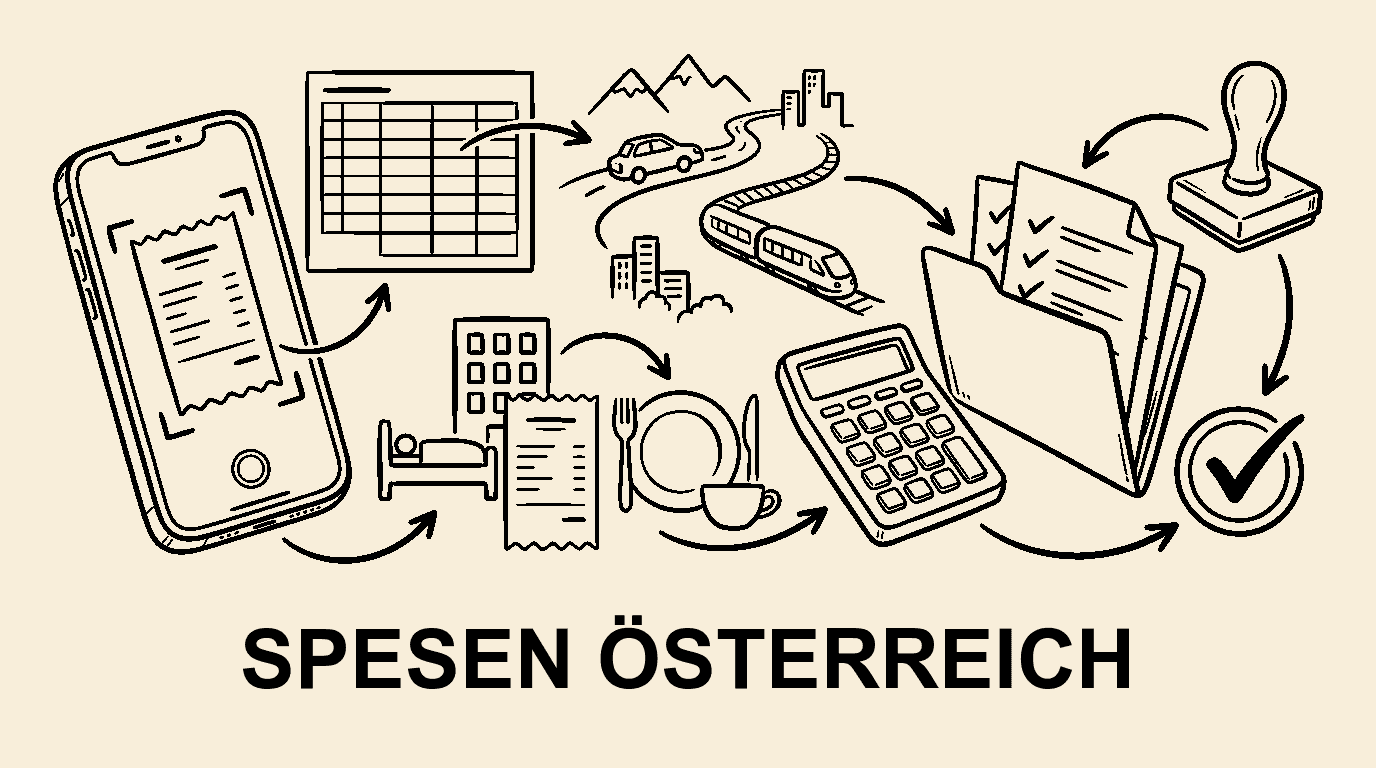 Spesenabrechnung in Österreich 2026: Belege, Taggeld, Kilometergeld und Buchhaltungsübergabe